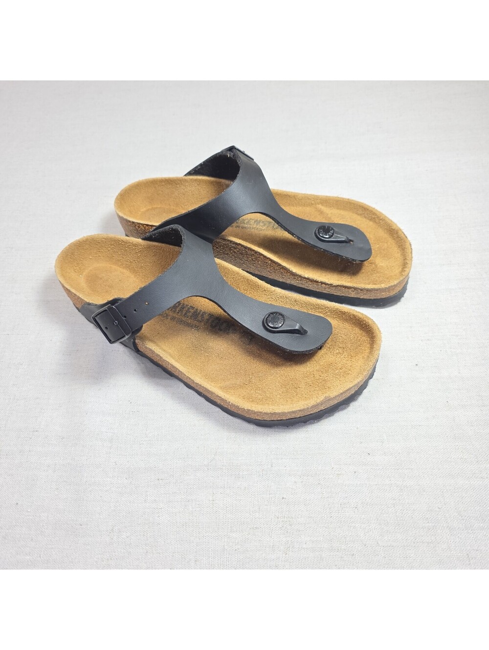 Birkenstock Gizeh Black Birko Flor Thong Toe Sandals Women's 38 US 7 Germany